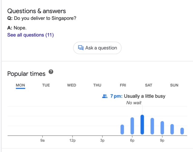 GBP Q&A and Popular Times