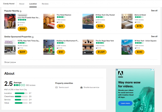 Tripadvisor Average Star Rating example