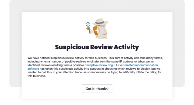 Suspicious Review Activity