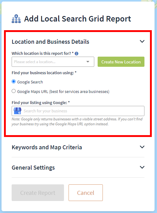 Location business details